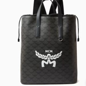 MCM Large Himmel Lauretos Logo Printed Backpack